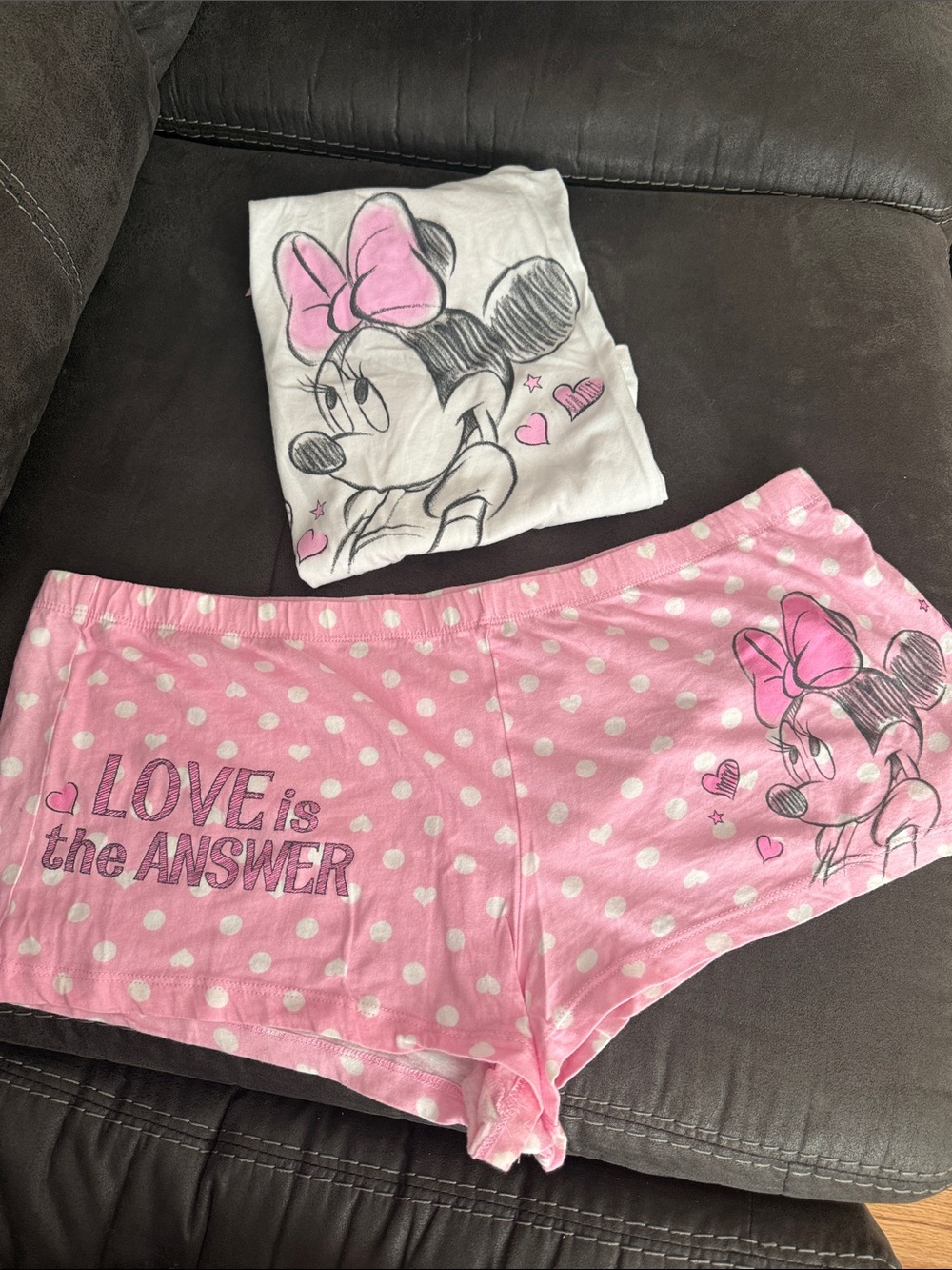 Minnie Mouse Pink Polka Dot pajama set